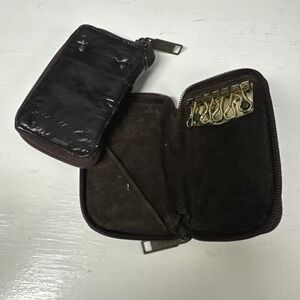 2 Vtg ULTRA Genuine EEL Skin Keychain Holder Wallet NEW Old Stock‎ Made In Korea